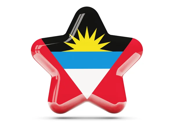 Star icon with flag of antigua and barbuda — Stock Photo, Image