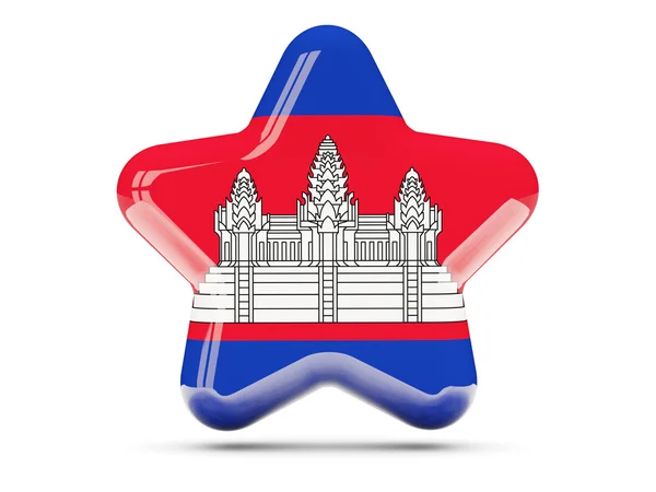 Sterne-Ikone mit Kambodscha-Flagge — Stockfoto