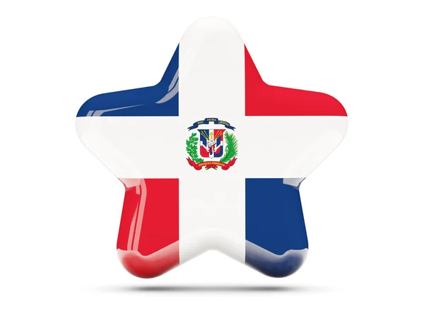 ドミニカ共和国の旗との星のアイコン — ストック写真