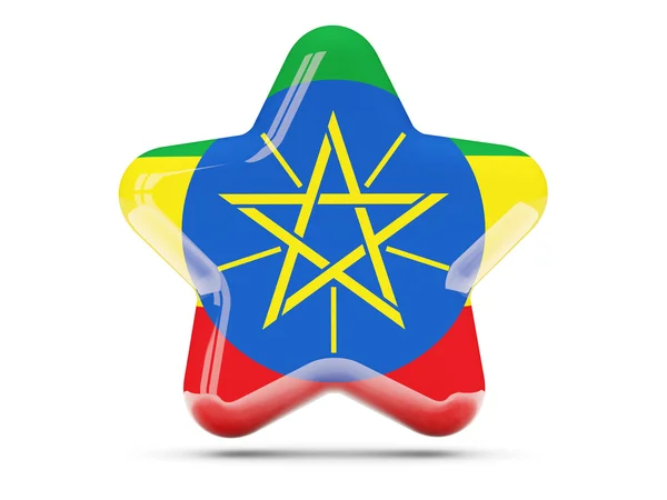 エチオピアの国旗の星のアイコン — ストック写真