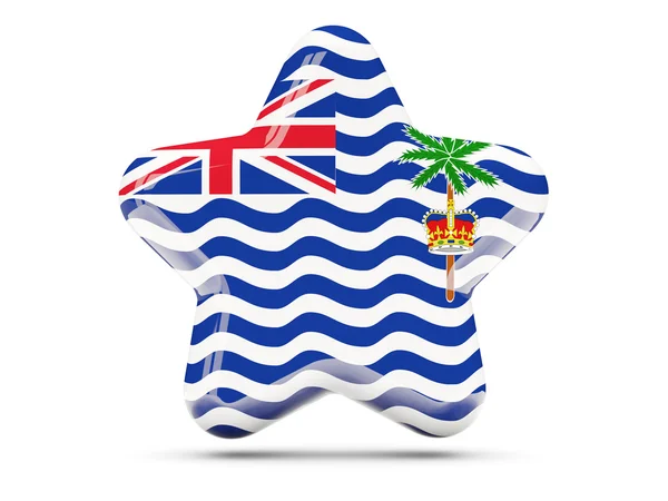 Star icon with flag of british indian ocean territory — Stock Photo, Image