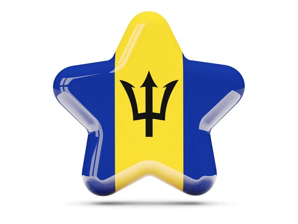 Ster pictogram met de vlag van barbados — Stockfoto