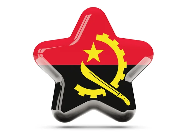 Star icon with flag of angola — Stock Photo, Image