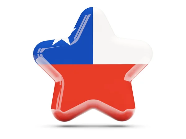 Star icon with flag of chile — Stock Photo, Image