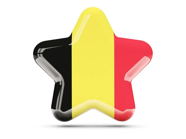 Icona a stella con bandiera di belgio — Foto Stock