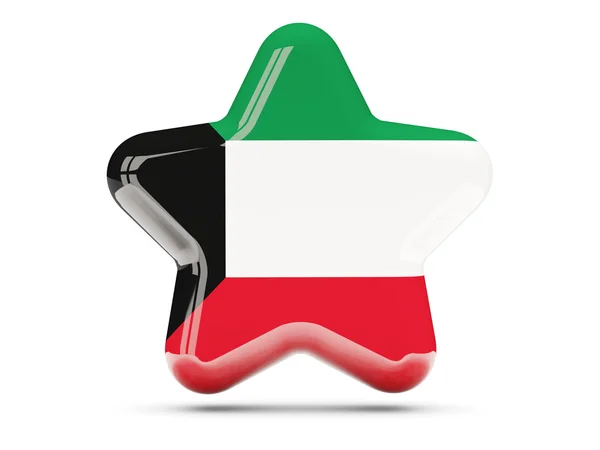 Star icon with flag of kuwait — Stock Photo, Image