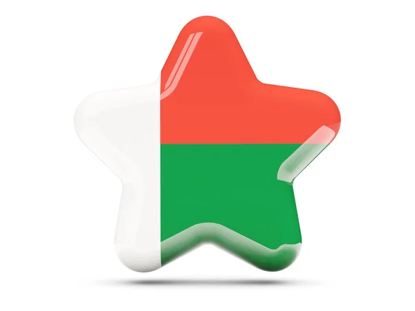 Ster pictogram met de vlag van Madagaskar — Stockfoto