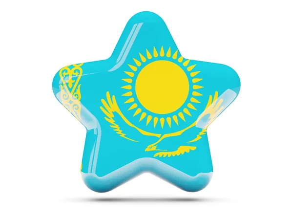 Icono de estrella con bandera de kazakhstan —  Fotos de Stock