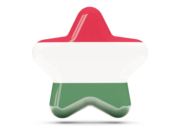 Ster pictogram met de vlag van Hongarije — Stockfoto