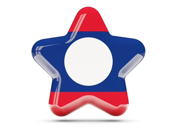 Star icon with flag of laos — Stock Photo, Image