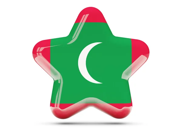 Star icon with flag of maldives — Stock Photo, Image