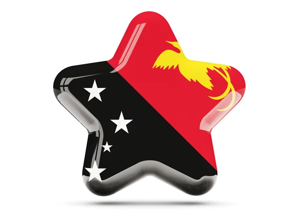 Star icon with flag of papua new guinea — Stock Photo, Image