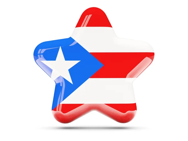 Ikonu hvězdičky s vlajka Portorika — Stock fotografie