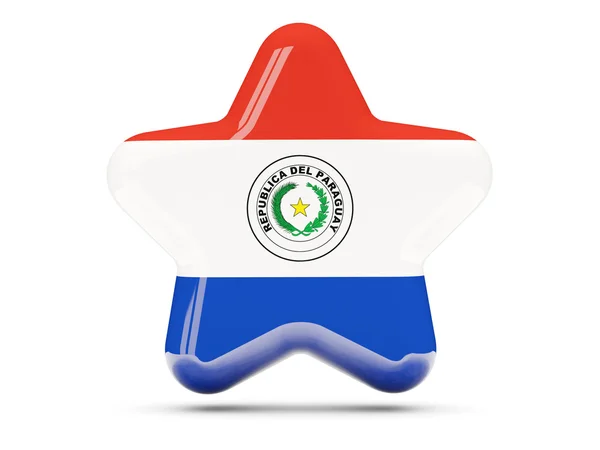 Icono estrella con bandera de paraguay —  Fotos de Stock