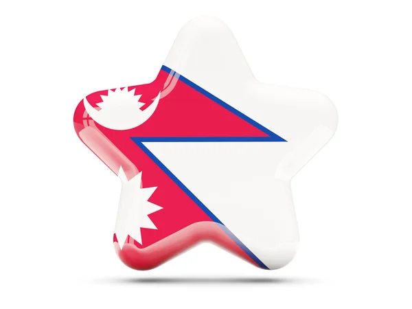 Yıldız simgesi ile nepal bayrağı — Stok fotoğraf