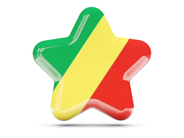 Gwiazda ikona z Flaga Republiki Konga — Zdjęcie stockowe