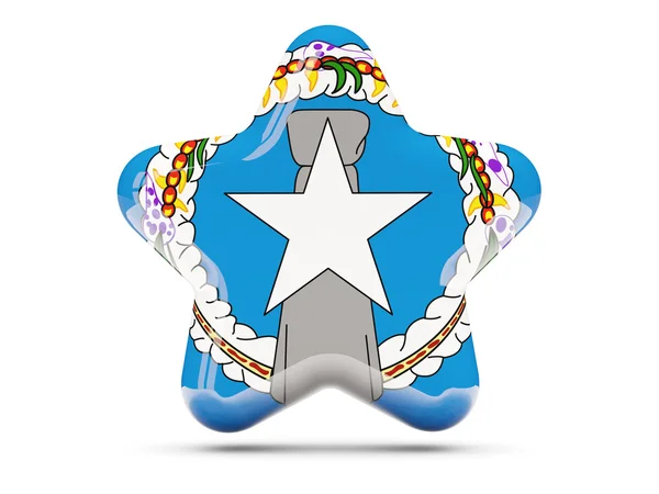 Star icon with flag of northern mariana islands — Stock Photo, Image