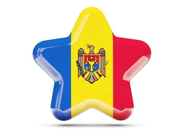 Gwiazda ikona z flaga Mołdawii — Zdjęcie stockowe