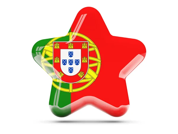 Icono estrella con bandera de portugal — Foto de Stock