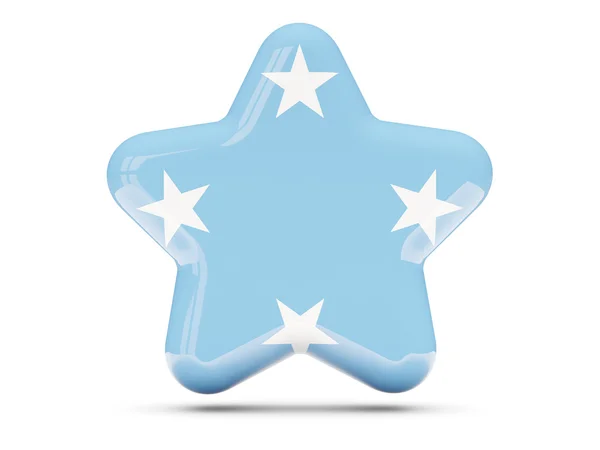 明星与密克罗尼西亚国旗图标 — 图库照片