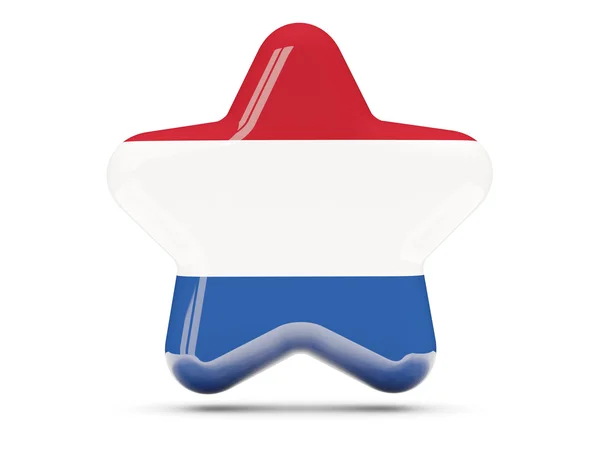 Ster pictogram met de vlag van Nederland — Stockfoto