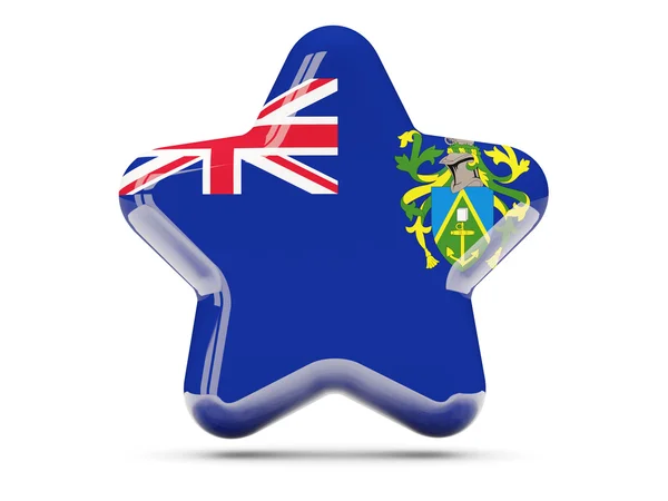 Icona stella con bandiera delle isole Pitcairn — Foto Stock