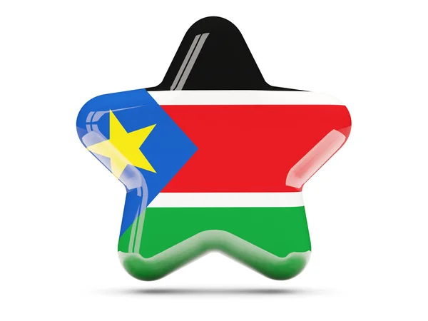 Star icon with flag of south sudan — Stock Photo, Image
