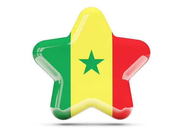 Ícone de estrela com bandeira do Senegal — Fotografia de Stock