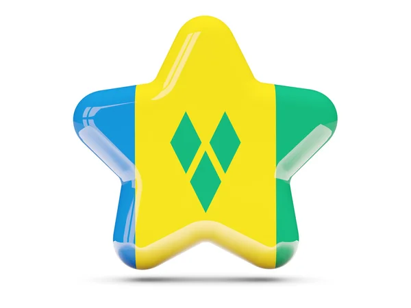 Star icon with flag of saint vincent and the grenadines — Stock Photo, Image