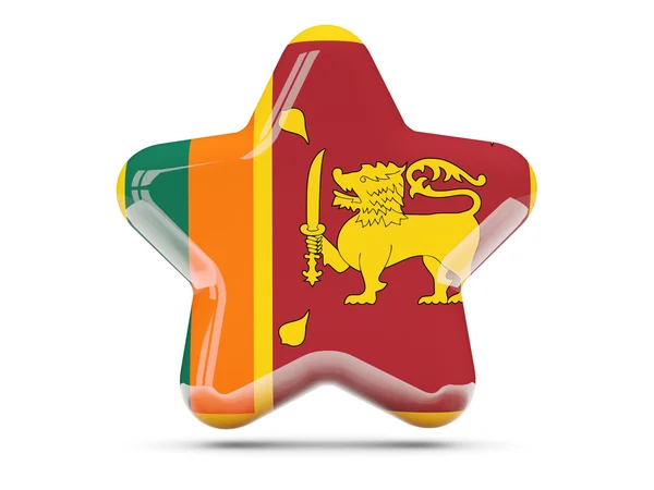 Star icon with flag of sri lanka — Stock Photo, Image