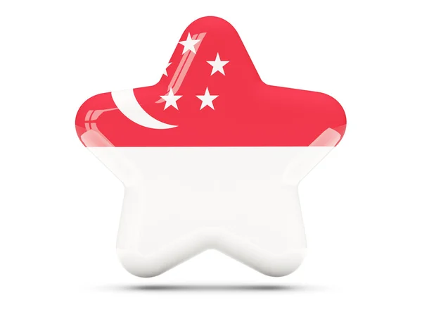 Ícone de estrela com bandeira de singapore — Fotografia de Stock
