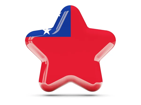 Star icon with flag of samoa — Stock Photo, Image