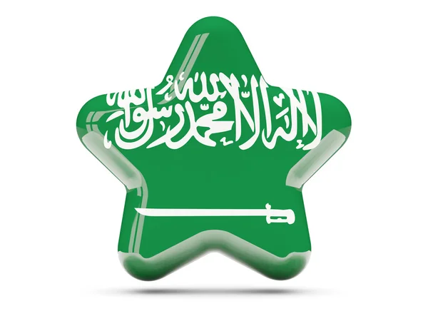 Star icon with flag of saudi arabia — Stock Photo, Image