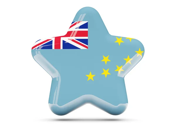 Csillag ikon, tuvalu zászlaja — Stock Fotó