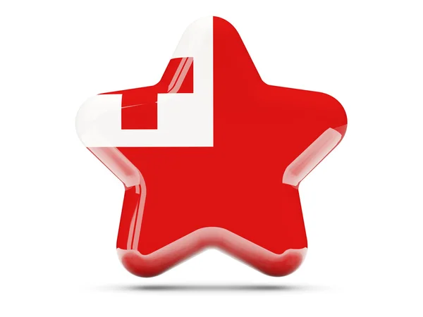 Stern-Ikone mit Flagge der Tonga — Stockfoto