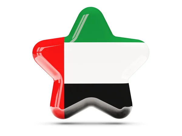 Star icon with flag of united arab emirates — Stock Photo, Image