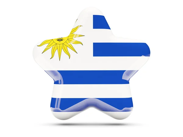 Icono estrella con bandera de uruguay —  Fotos de Stock