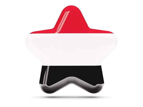 예멘의 국기에 있는 별 아이콘 — 스톡 사진