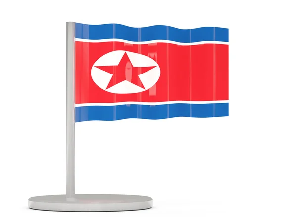 Pin with flag of korea north — Stock Photo, Image