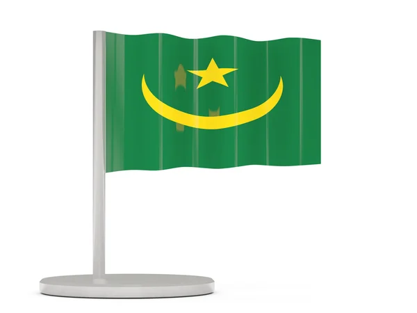 Pin com bandeira de mauritania — Fotografia de Stock