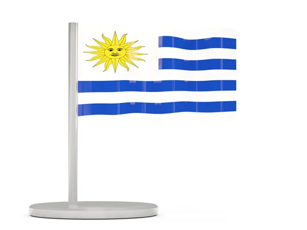 Pino com bandeira de uruguai — Fotografia de Stock
