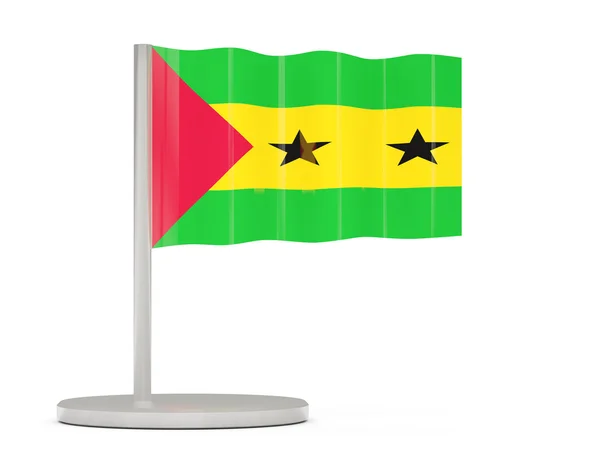 Pin with flag of sao tome and principe — Stock Photo, Image