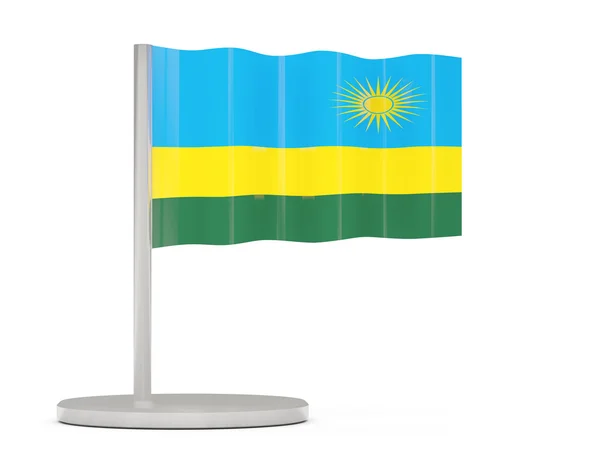 Pin with flag of rwanda — Stock Photo, Image