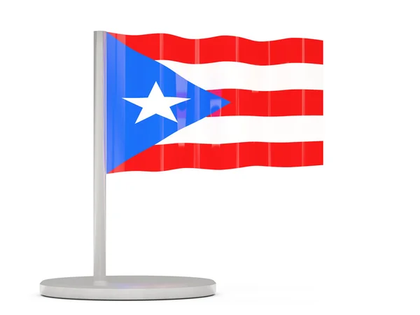 Pin with flag of puerto rico — Stock Photo, Image