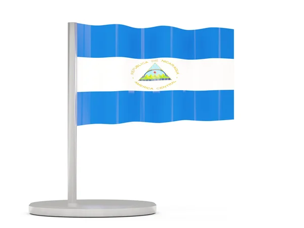 Pin com bandeira de nicarágua — Fotografia de Stock