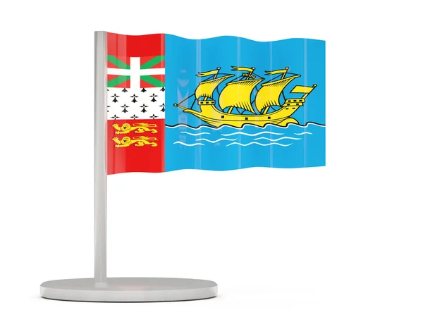 Szpilka z flaga saint pierre i Miquelon — Zdjęcie stockowe