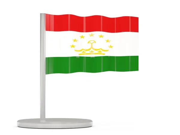 PIN med flagga Tadzjikistan — Stockfoto