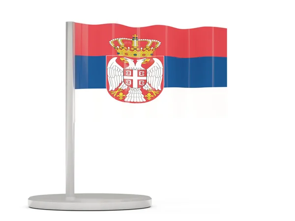 Kolík s vlajka Srbska — Stock fotografie