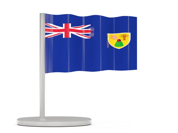 Pin con bandera de las islas Turcas y Caicos —  Fotos de Stock