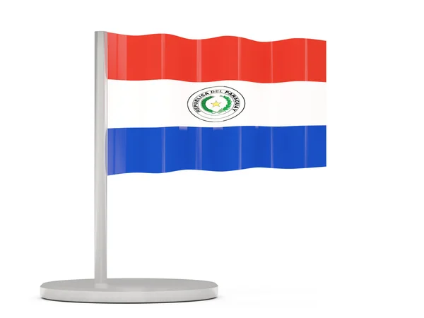 Pin with flag of paraguay — Stock Photo, Image